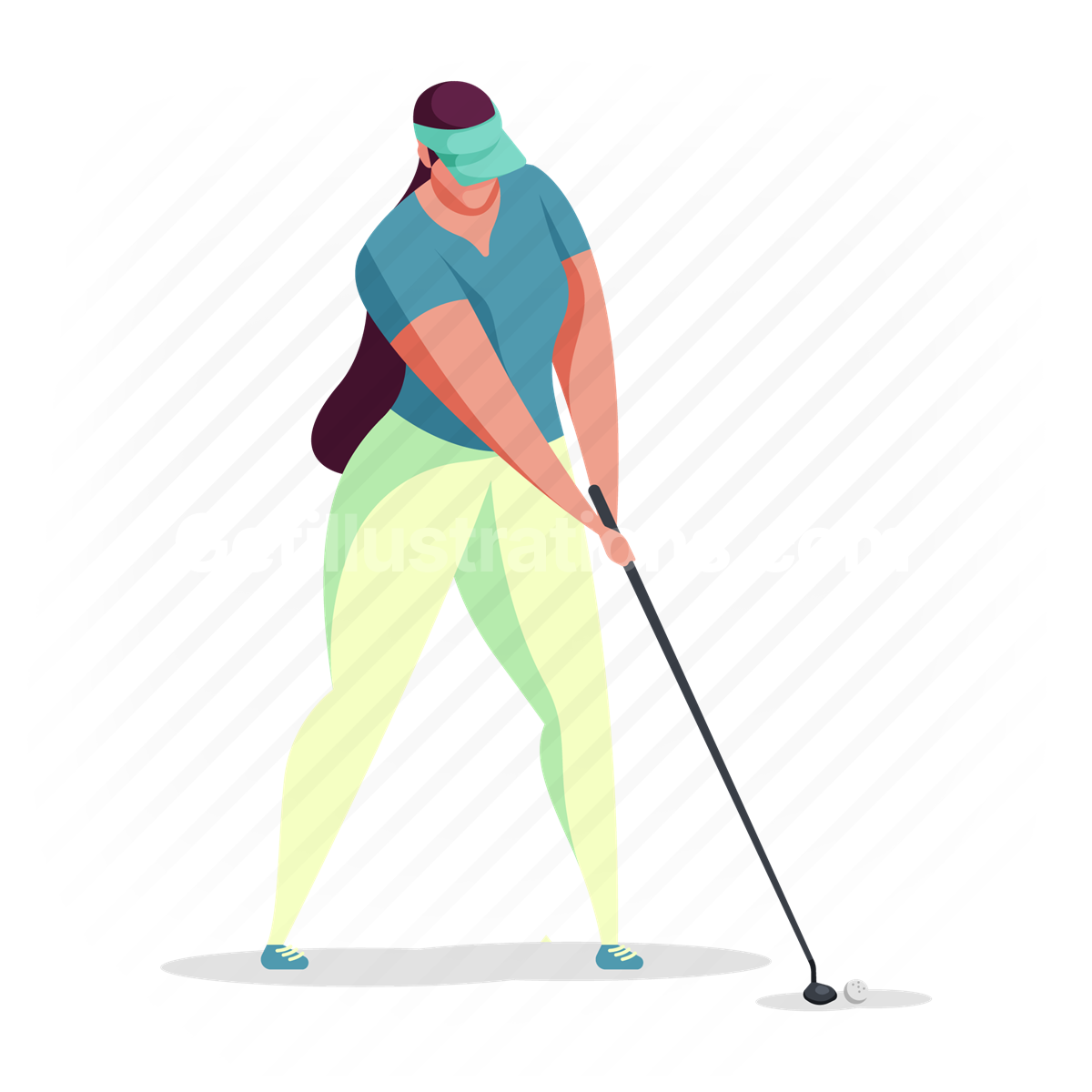 woman, sport, golf, game
